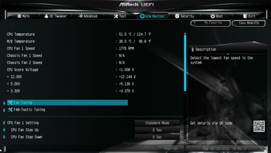 BIOS (UEFI) материнской платы ASRock Z370M-ITX/ac - раздел H/W Monitor
