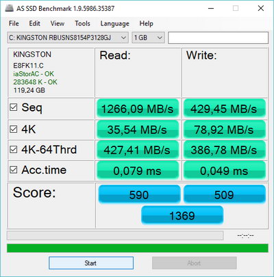 Тест SSD Kingston RBU-SNS8154P3/128GJ