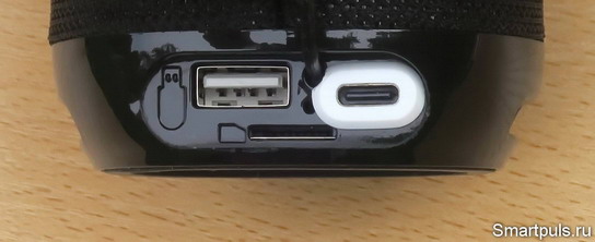 Разъёмы Bluetooth колонки TG129 после замены микро-USB на USB-C