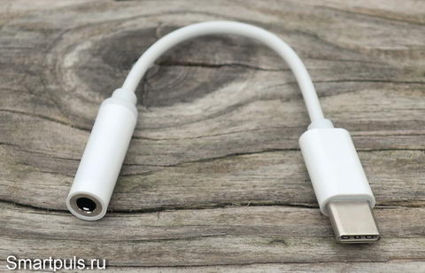 Переходник с USB Type-C на аудио-джек 3.5 мм для наушников/гарнитуры