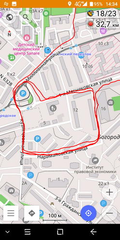 Навигация (GPS и ГЛОНАСС) в смартфоне Blackview S8, пробный трек