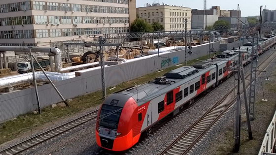 Стоп-кадр из тестового видео - электричка на МЦК