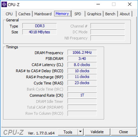 Утилита CPU-Z, данные процессора Intel Atom x5 Z8300 (Cherry Trail)