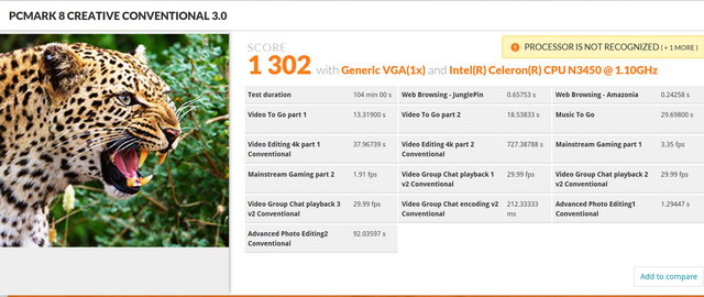 Тест PCMARK 8 в планшете Chuwi Hi13 под windows 10