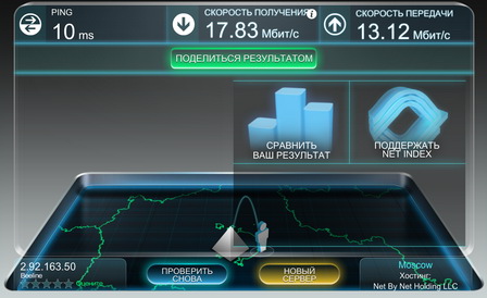 Тест скорости интернета в планшете Chuwi Hi13