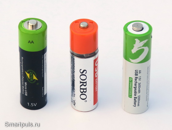 Li-ion 1.5 В аккумуляторы в формате батареек AA