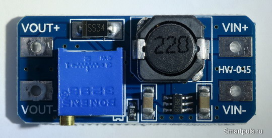 Внешний вид и схемотехника повышающего DC-DC преобразователя на MT3608