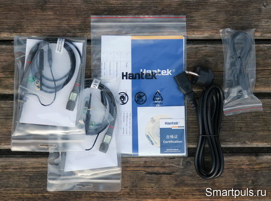 Комплектация осциллографа Hantek DSO5102P