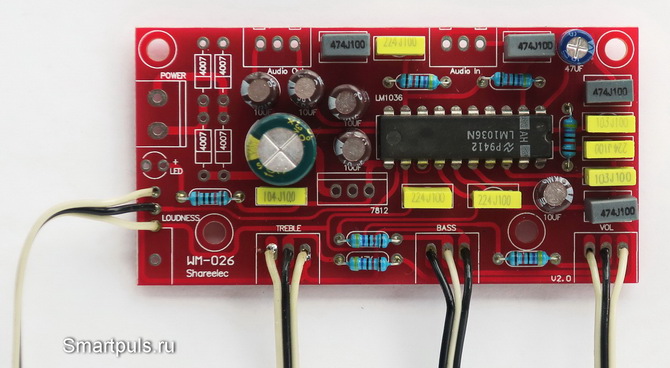 блок тембра на микросхеме LM1036N (плата в сборе)