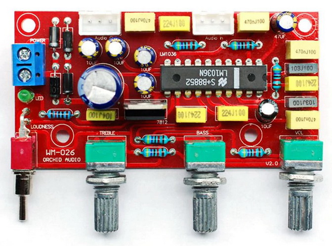Монтаж платы темброблока на LM1036N