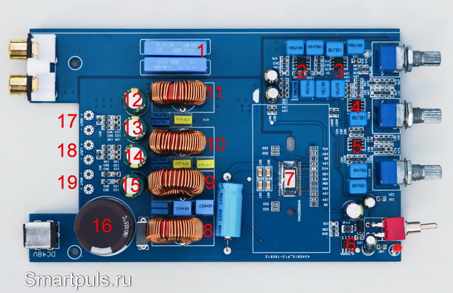 Схемотехника 2.1 - канального усилителя D-класса на микросхеме TDA3255