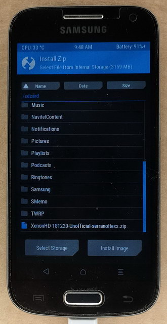 Установка кастомной (неофициальной) прошивки с помощью TWRP