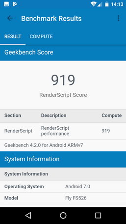 geekbench - результаты Fly FS526 Power Plus 2