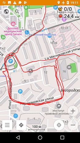 Навигация (GPS) в смартфоне Fly FS526 Power Plus 2, пробный трек