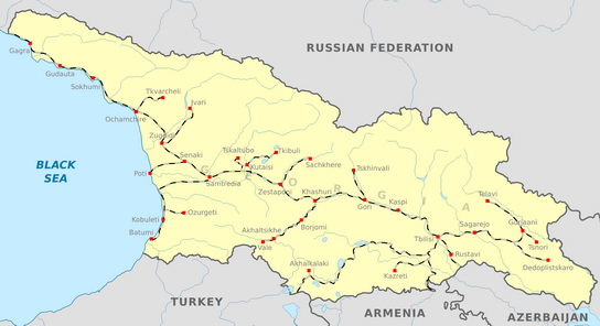 Формальная карта железных дорог Грузии