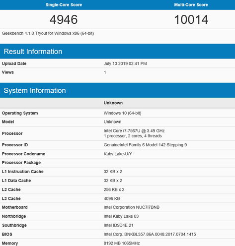Тест производительности - Geekbench