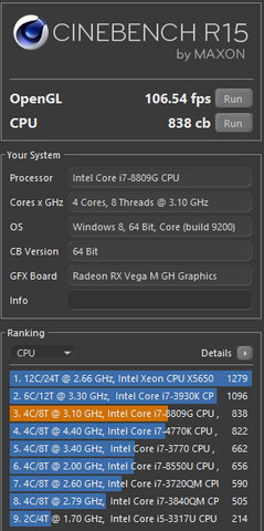 Тест производительности Intel NUC NUC8i7HVK (BOXNUC8i7HVK2)