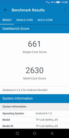 Geekbench на Neffos X9