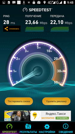 Скорость интернета в защищенном телефоне nomu s30
