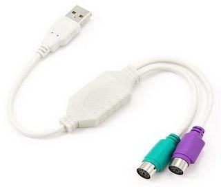 Переходник PS/2 -> USB на два порта PS/2 с функцией конвертера интерфейсов