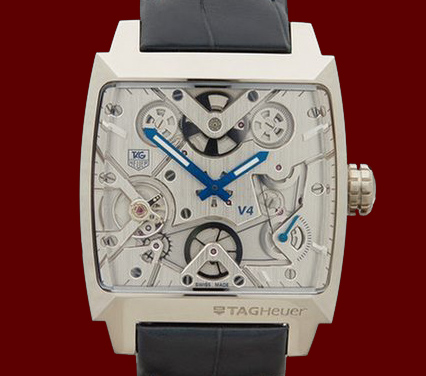 Швейцарские часы Tag Heuer Monaco V4 в корпусе из белого золота