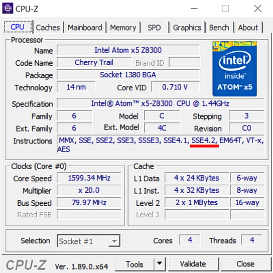 Определение типа процессора с помощью утилиты CPU-Z