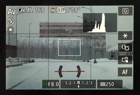 Гистограмма кадра eV=0