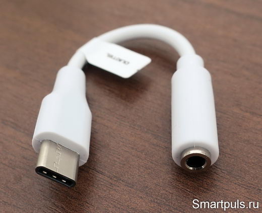 Переходник смартфона Oukitel K6 с USB Type-C на аудио-джек 3.5. мм для наушников или гарнитуры