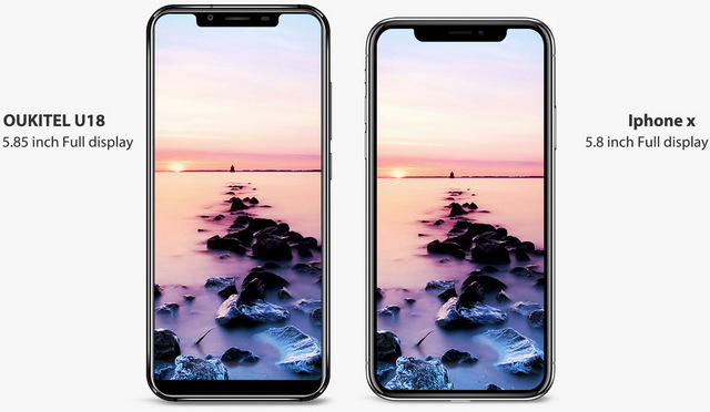 Oukitel U18 в сравнении с iPhone X