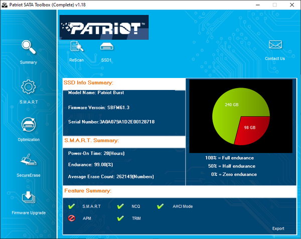 Patriot SATA Toolbox