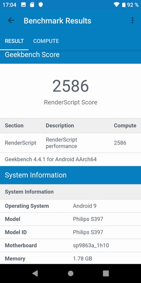 Geekbench на Philips S397