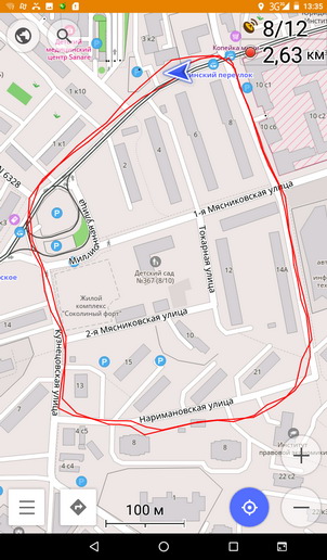 Тест записи gps-трека в планшете Philips TLE722G