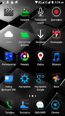 Программное обеспечение смартфона Uhans U100