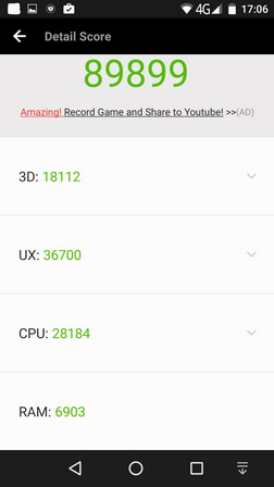 Тест (бенчмарк) antutu для смартфона vernee apollo lite - результаты