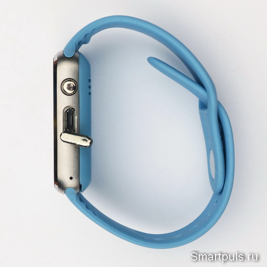 Смарт-часы smart watch A1 с открытой крышечкой разъёма micro-USB