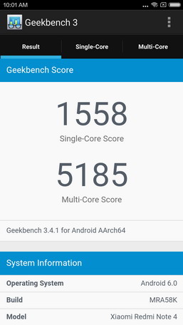 geekbench для Xiaomi Redmi Note 4